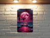 Colorful Night Sky Ocean Wall Art Metal Sign - Starry Sea, Celestial Waters, Cosmic Ocean, Night Beach, Serene View