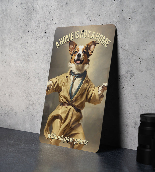 A Home is Not a Home Without Paw Prints Metal Sign, Pet Lover Decor, Animal Home Sign, Paw Print Wall Art, Pet Owner Gift