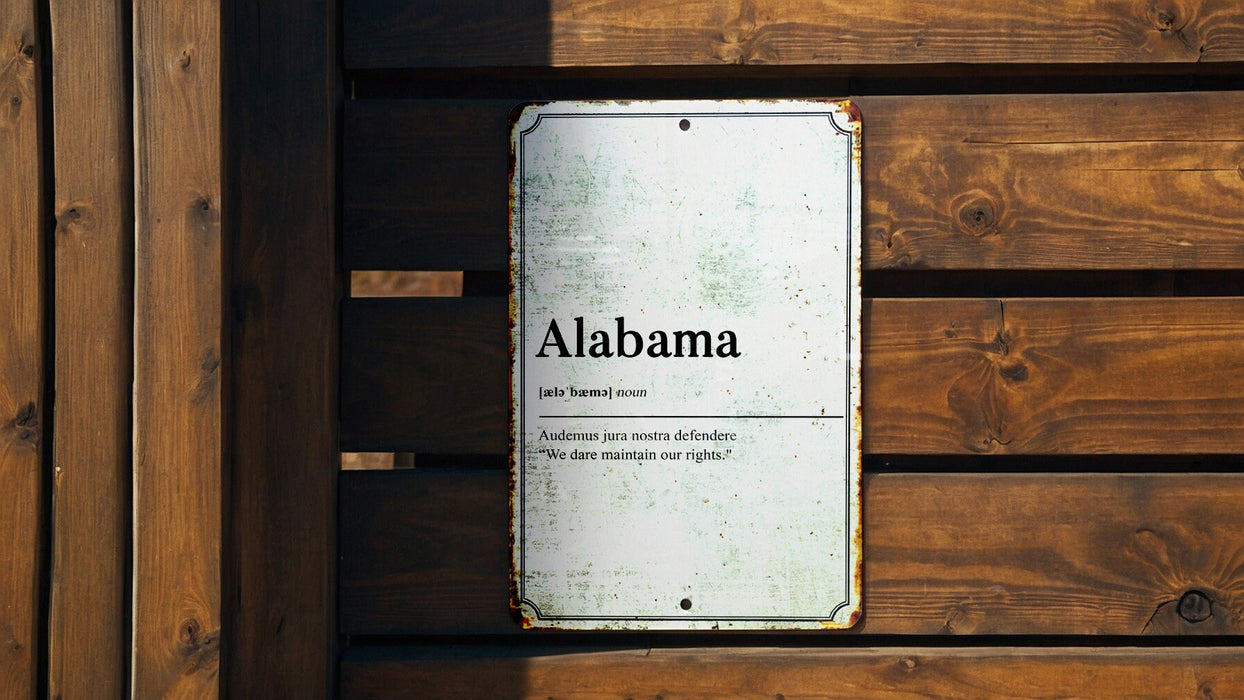 Alabama State Definition - Metal Sign - Wall Decor