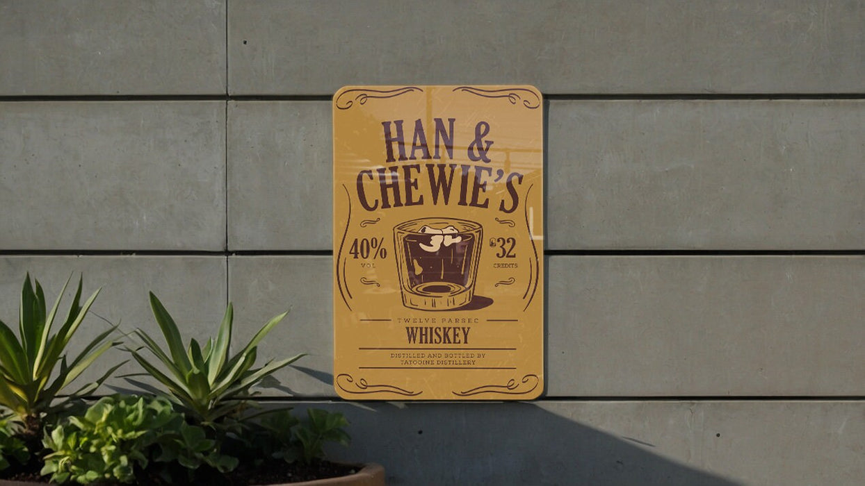 Star Wars Metal Sign, Hans, Chewie, Mancave/Bar Sign, Star Wars Whiskey, Vintage Style Sign