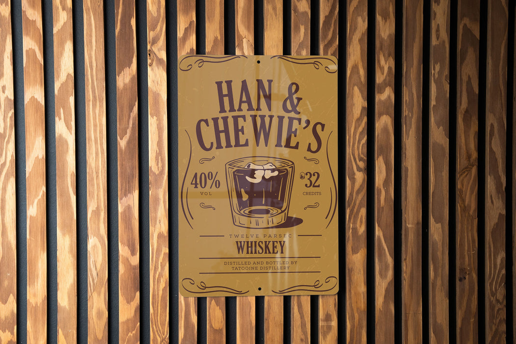 Star Wars Metal Sign, Hans, Chewie, Mancave/Bar Sign, Star Wars Whiskey, Vintage Style Sign