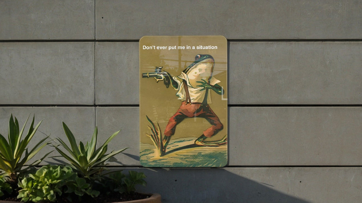 Don't Put me in a Situation Frog, Metal Sign, Funny Gift, Frog Gift, Frog and Toad, Frog Gifts, Funny Wall Decor
