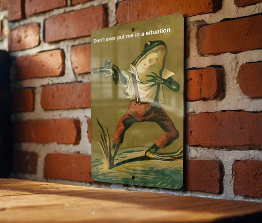 Don't Put me in a Situation Frog, Metal Sign, Funny Gift, Frog Gift, Frog and Toad, Frog Gifts, Funny Wall Decor