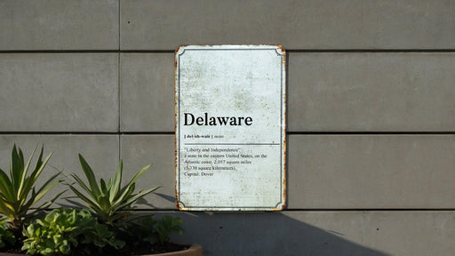 Delaware State Definition - Metal Sign - Wall Decor