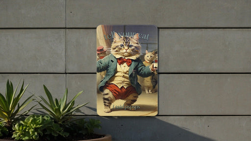 Tell Your Cat I Said Pspsps Metal Sign, Cat Lover Decor, Whimsical Cat Call, Funny Feline Art, Quirky Wall Decor
