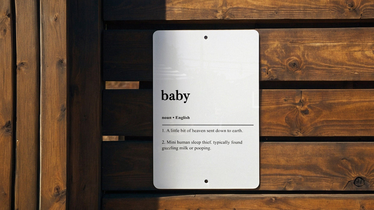 Baby Definition Metal Sign, New Parent Decor, Nursery Humor, Baby Shower Gift, Family Wall Art