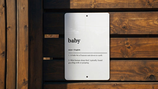 Baby Definition Metal Sign, New Parent Decor, Nursery Humor, Baby Shower Gift, Family Wall Art