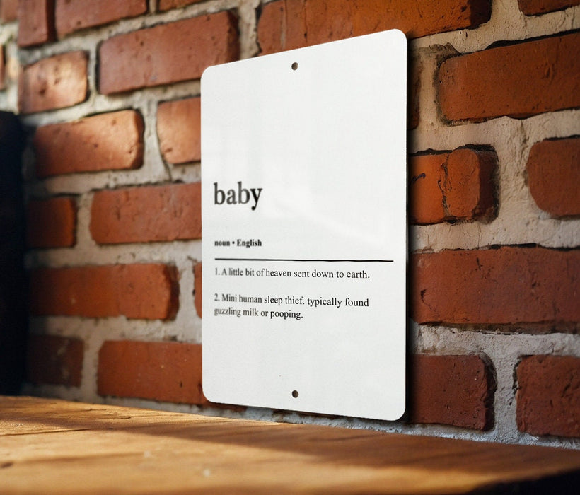 Baby Definition Metal Sign, New Parent Decor, Nursery Humor, Baby Shower Gift, Family Wall Art