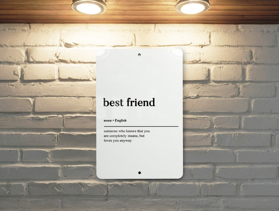Best Friend Definition' Metal Sign, Friendship Humor, BFF Wall Art, Friend Appreciation Decor, Quirky Gift for Friend