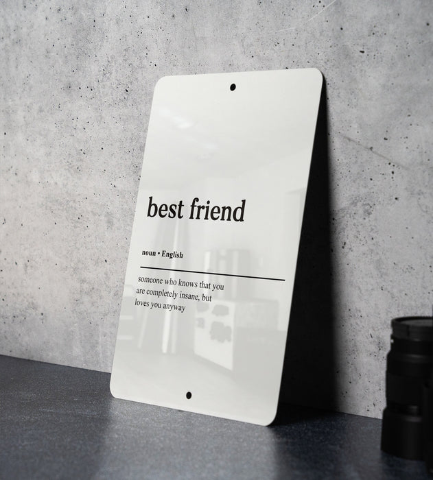 Best Friend Definition' Metal Sign, Friendship Humor, BFF Wall Art, Friend Appreciation Decor, Quirky Gift for Friend