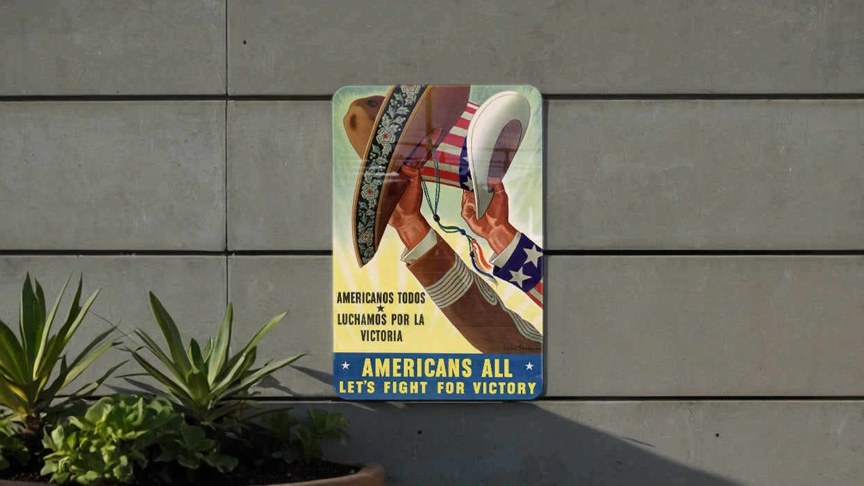 Metal WW2 Texas Art - Metal WW2 Propaganda Poster - Fathers Day Gift - Unique Metal Sign