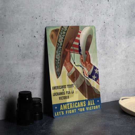 Metal WW2 Texas Art - Metal WW2 Propaganda Poster - Fathers Day Gift - Unique Metal Sign