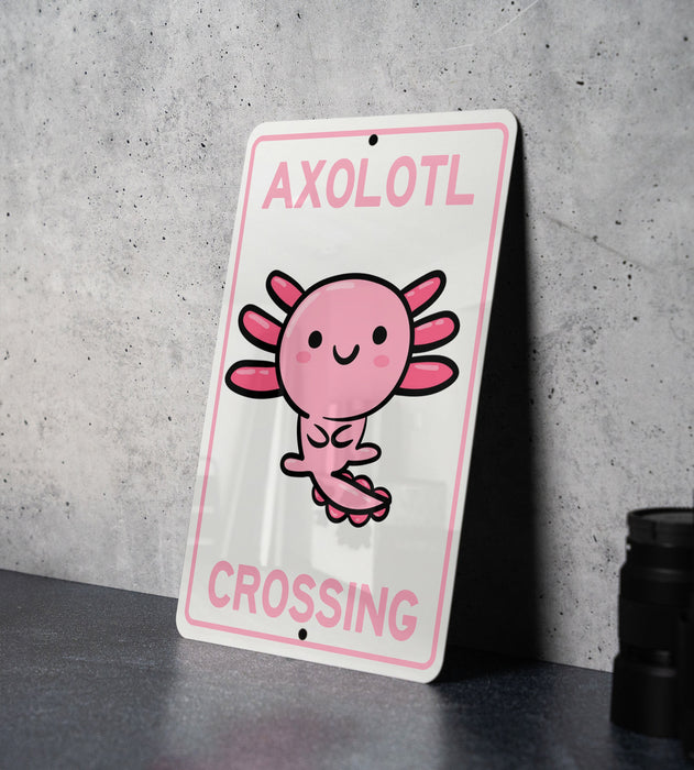Axolotl Crossing Metal Sign, Cute Pet Decor, Animal Crossing Sign, Unique Home Decor, Wall Art