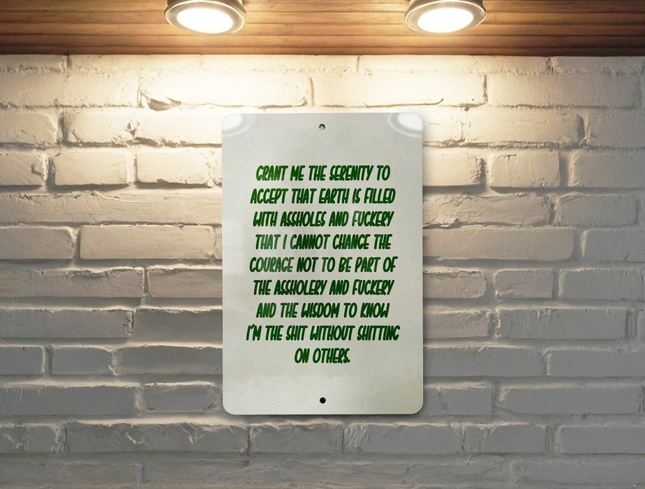 That Earth Is Filled With Assholes Metal Sign - Sarcastic Decor, Funny Quote, Office Humor, Wall Art, Unique Gift