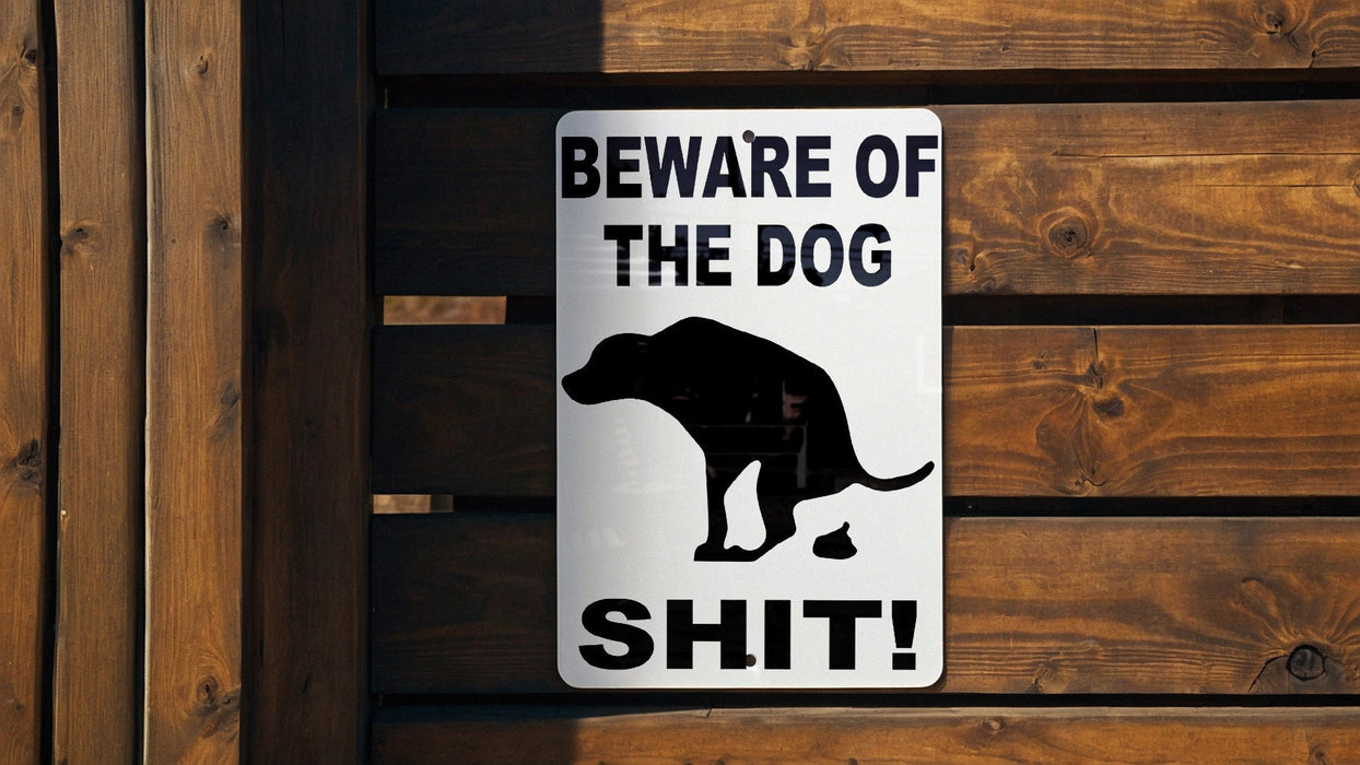 Dog Caution, Funny Sign, Metal Decor, Garden Warning, Pet Humor