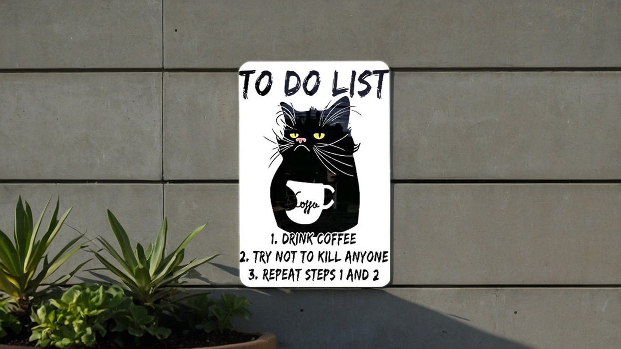 To Do List, Don't Kill Anyone, Coffee Lover, Humor Sign, Unique Decor - Metal Poster