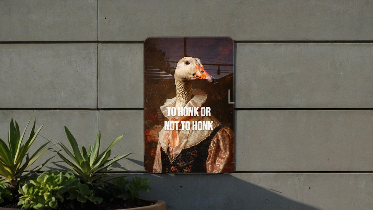 To honk or to not honk - a goose dilemma. Metal Poster
