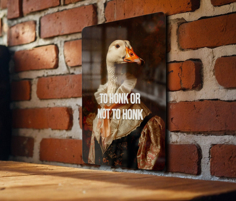 To honk or to not honk - a goose dilemma. Metal Poster