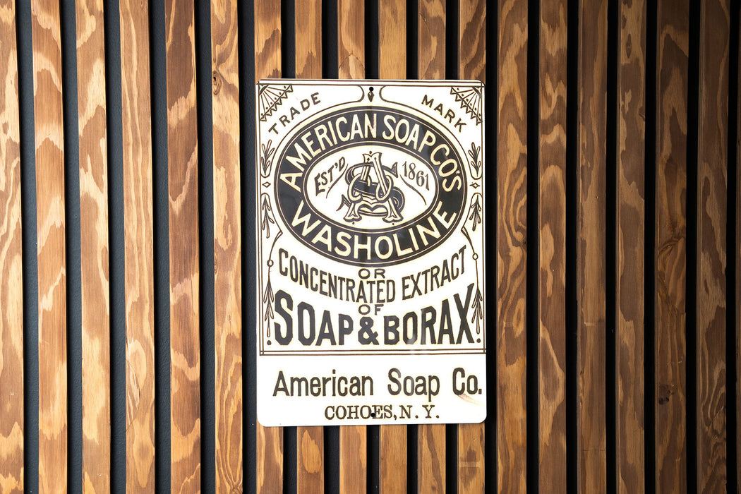 American Soap Co Vintage Themed Metal Poster - Washoline Soap Sign, Classic Laundry Decor