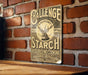 Challenge Starch Vintage Metal Poster - Laundry Starch Sign, Retro Laundry Room Decor