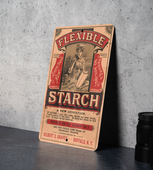 Flexible Starch Metal Poster - Vintage Laundry Sign, Retro Washing Ad
