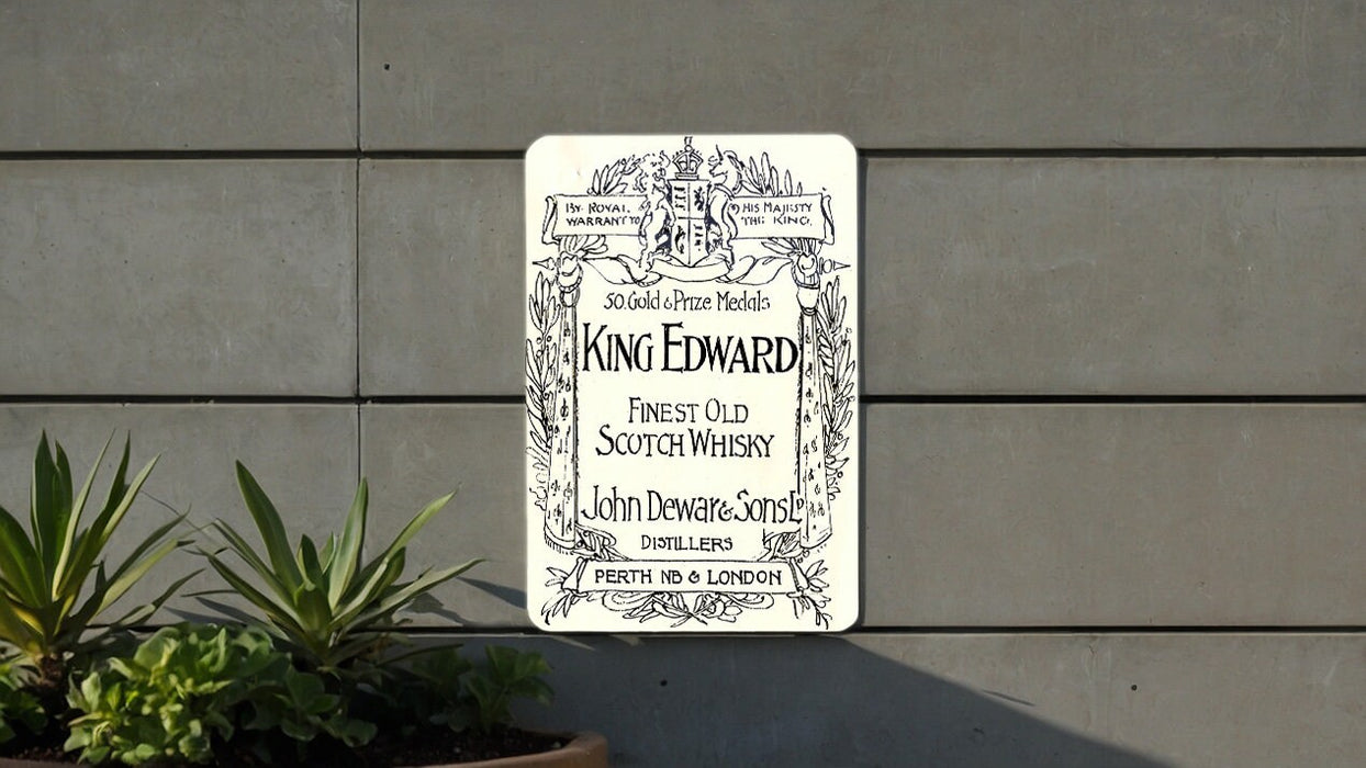 King Edward Scotch Whisky Vintage Metal Poster - Retro Liquor Ad, Bar Wall Decor