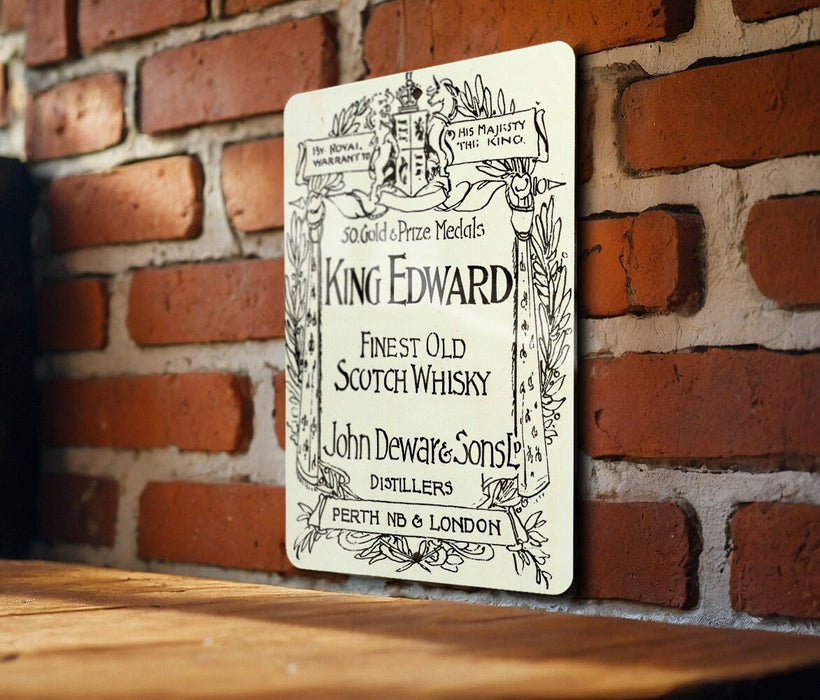 King Edward Scotch Whisky Vintage Metal Poster - Retro Liquor Ad, Bar Wall Decor