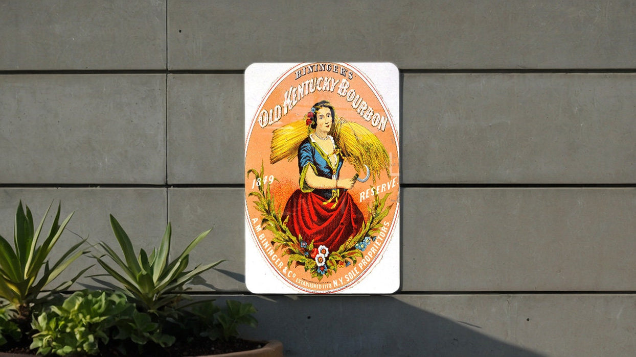 Old Kentucky Bourbon Vintage Metal Poster - Classic Whiskey Ad, Speakeasy Wall Decor