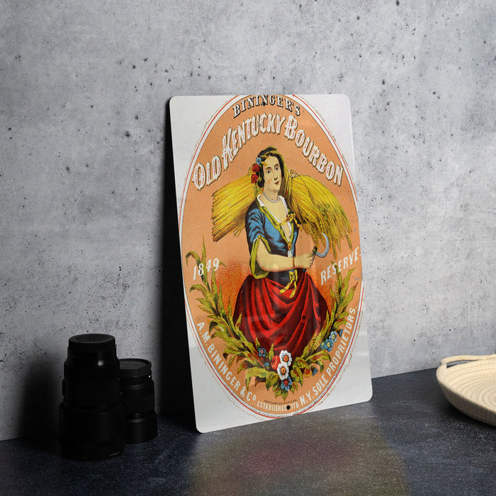 Old Kentucky Bourbon Vintage Metal Poster - Classic Whiskey Ad, Speakeasy Wall Decor