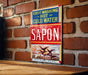 Sapon Soap Vintage Metal Poster - Classic Laundry Ad, Retro Soap Decor