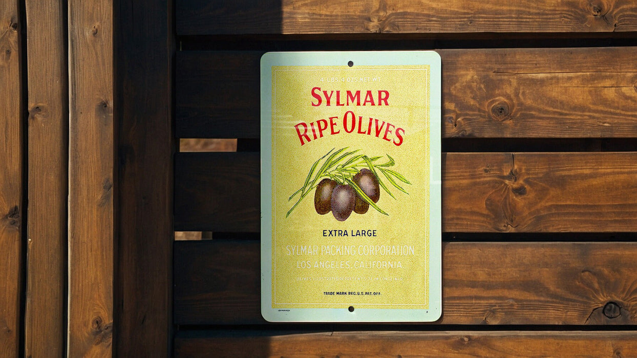 Sylmar Ripe Olives Vintage Metal Poster - Classic Kitchen Decor, Retro Food Ad
