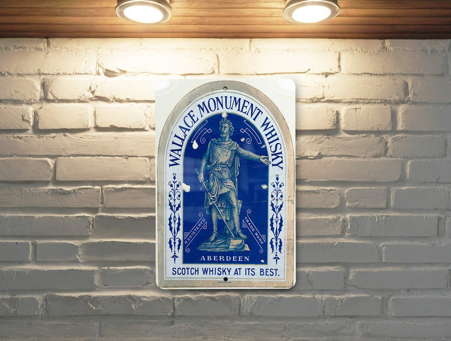 Wallace Monument Whisky Metal Poster - Vintage Scotch Ad, Classic Whiskey Wall Decor
