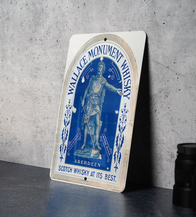 Wallace Monument Whisky Metal Poster - Vintage Scotch Ad, Classic Whiskey Wall Decor