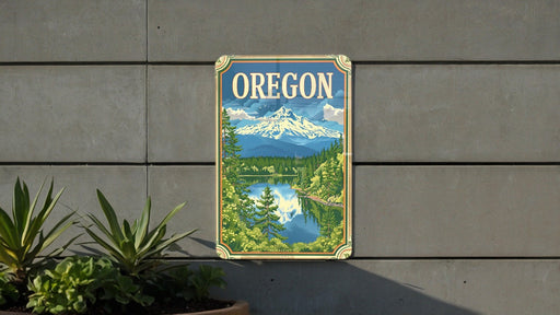 a sign on the side of a building that says oregon