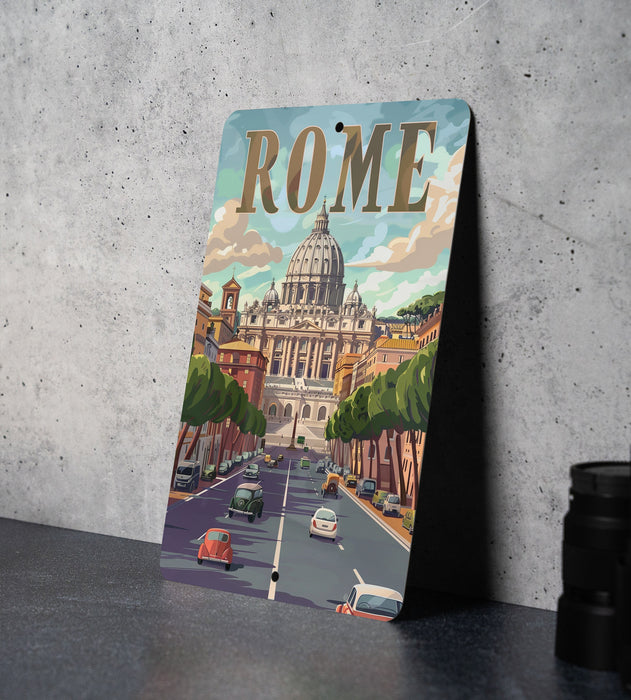a picture of a city with a dome in the background