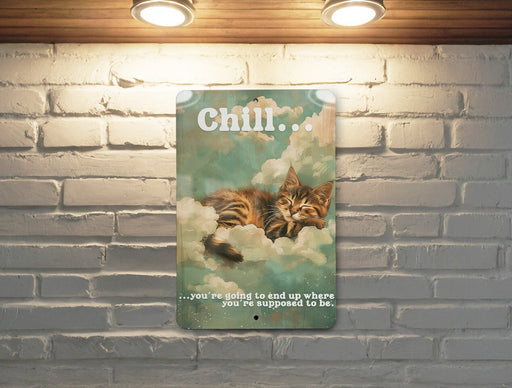 Chill Destination Metal Poster - Inspirational Quote, Relaxing Art, Positive Message, Zen Decor, Life Path