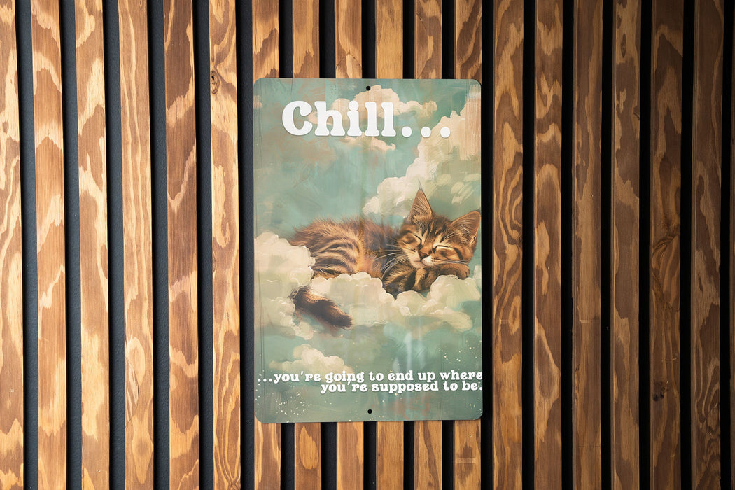 Chill Destination Metal Poster - Inspirational Quote, Relaxing Art, Positive Message, Zen Decor, Life Path