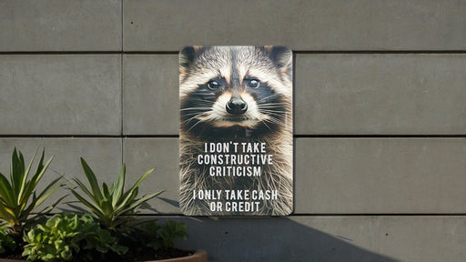 Cash or Credit Criticism Metal Poster - Humorous Quote, Financial Humor, Sarcastic Art, Modern Decor, Witty Statement