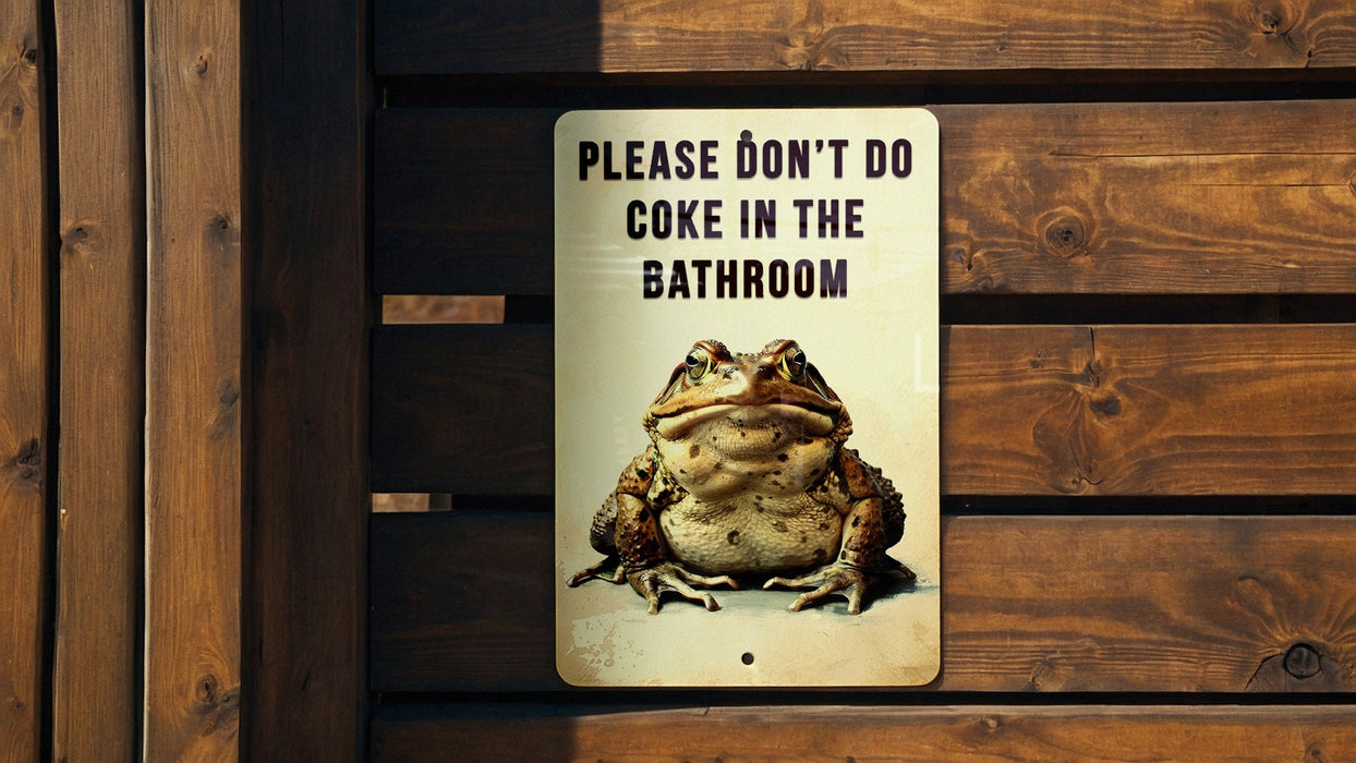 Don't Do Coke Bathroom Metal Poster - Bathroom Rules, Humor Sign, Quirky Notice, Guest Decor, Wall Art