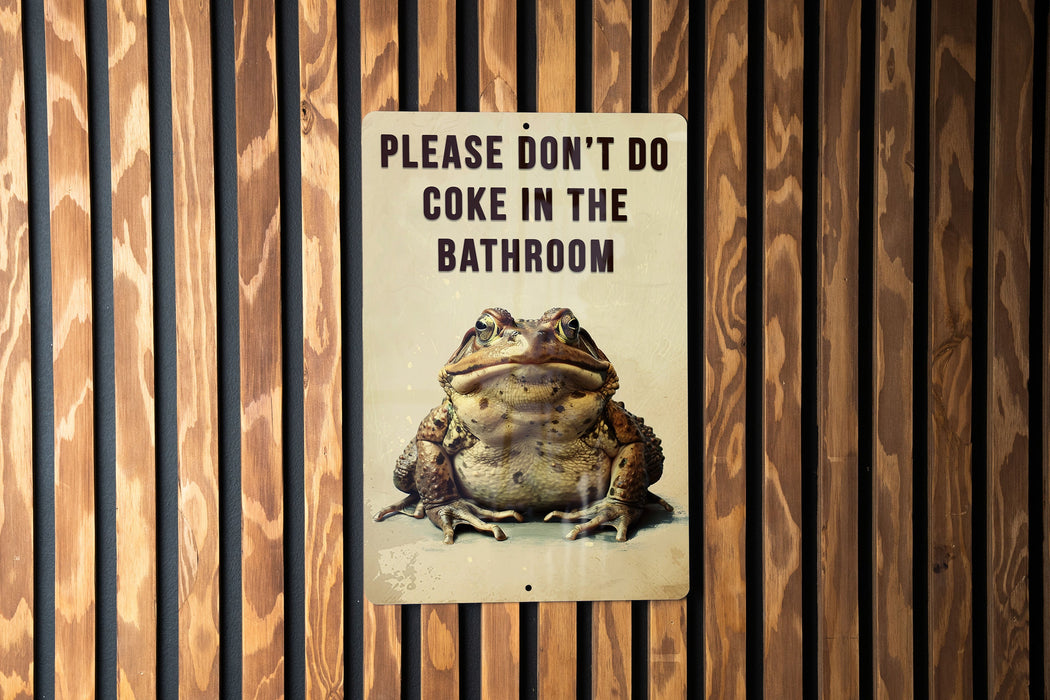 Don't Do Coke Bathroom Metal Poster - Bathroom Rules, Humor Sign, Quirky Notice, Guest Decor, Wall Art
