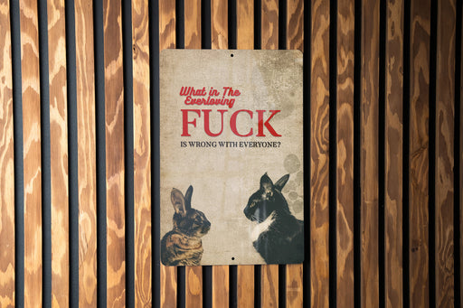 Everloving Fuck Metal Poster - Social Bewilderment, Edgy Question, Collective Frustration, Bold Statement, Reflective Decor
