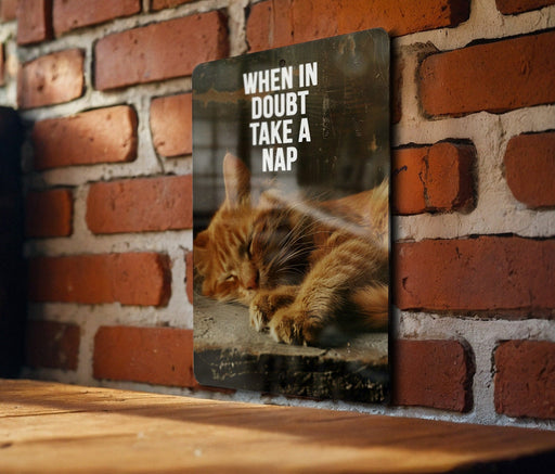 Take a Nap Metal Poster - Doubtful Advice, Relaxation Tip, Sleep Wisdom, Calming Art, Restful Suggestion