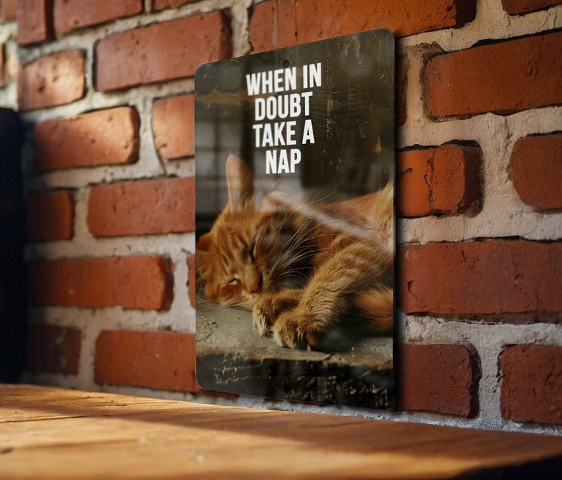 Take a Nap Metal Poster - Doubtful Advice, Relaxation Tip, Sleep Wisdom, Calming Art, Restful Suggestion