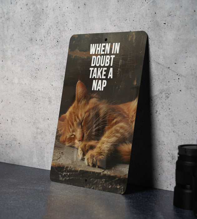 Take a Nap Metal Poster - Doubtful Advice, Relaxation Tip, Sleep Wisdom, Calming Art, Restful Suggestion