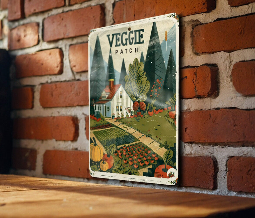 a picture of a vegetable patch on a brick wall