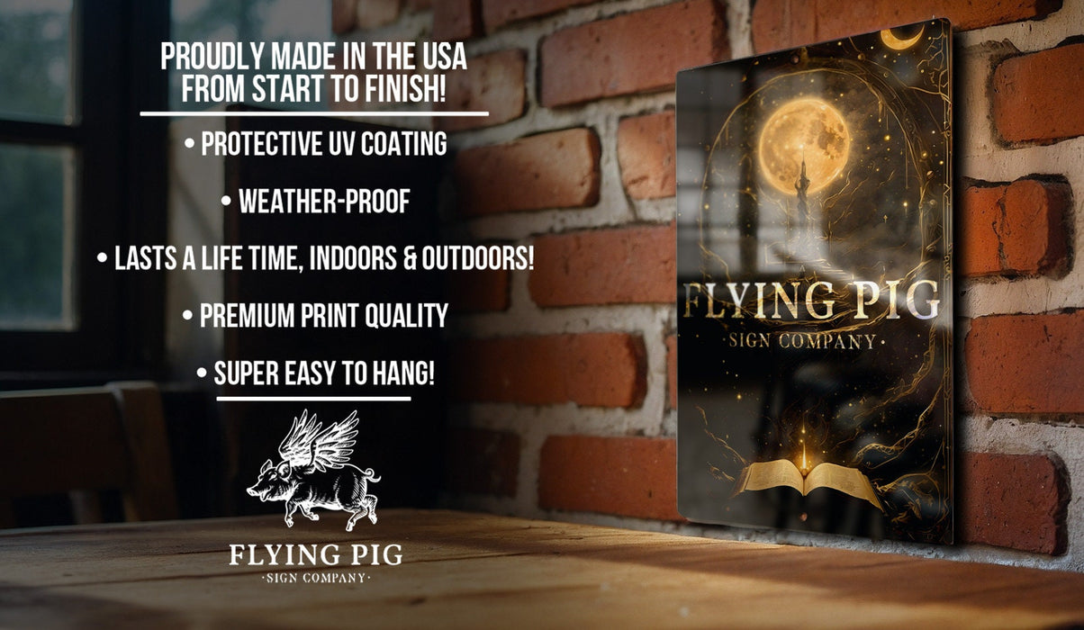 a poster on a brick wall that says flying pig