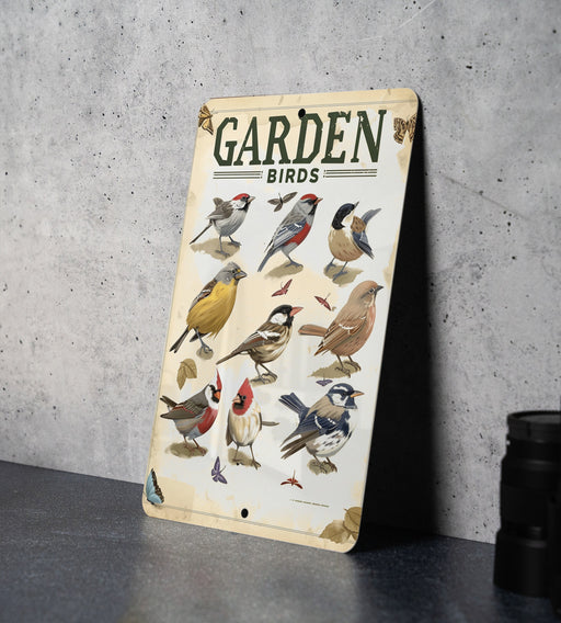 a sign that has a bunch of birds on it