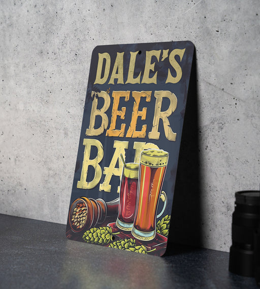 a sign that says dale's beer bar on it