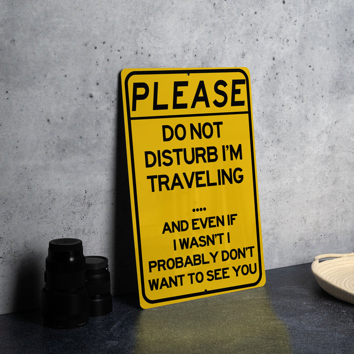 a yellow sign sitting on top of a table