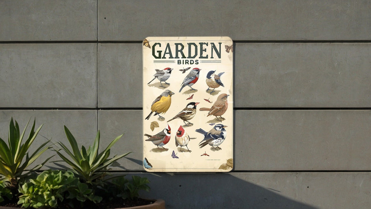 a garden book sitting on the side of a building